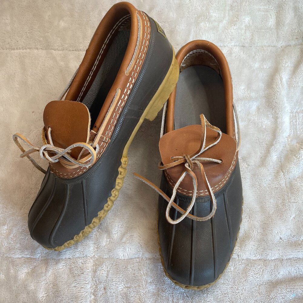 L.L. Bean Duck Bean Boot Brown Leather Size 9 Low Top Waterproof Made in USA